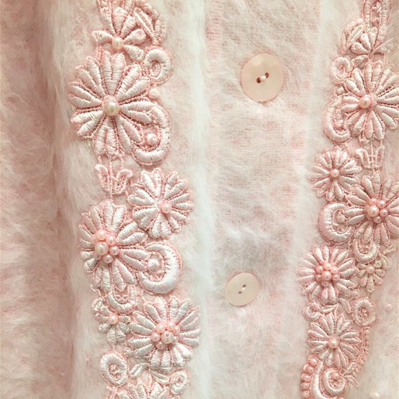 Lee Sands Pink Rabbit Angora Hair Sweater 1X - Picture 8 of 8